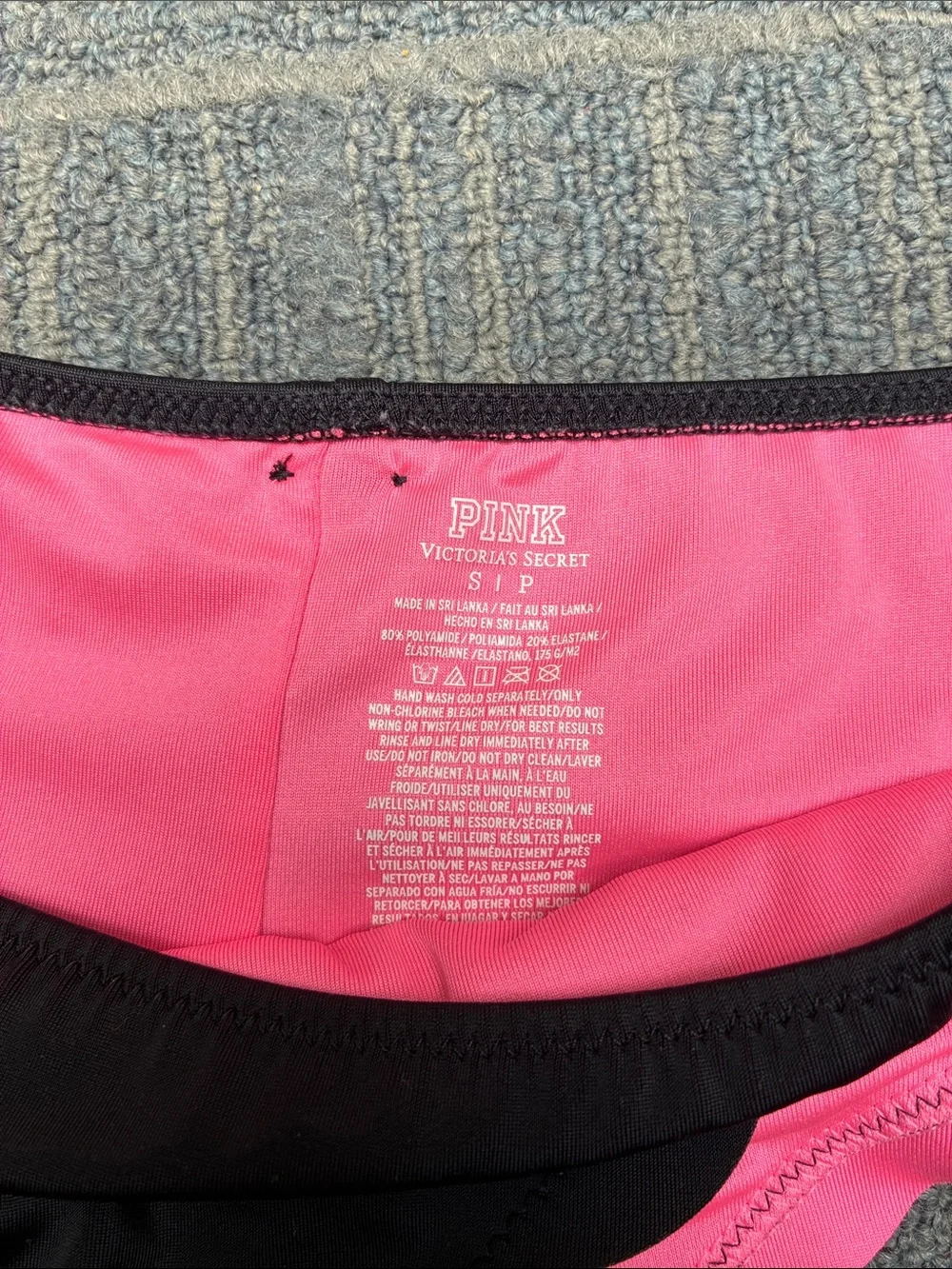 Victoria's Secret Black and Pink Scalloped Bikini Bottom